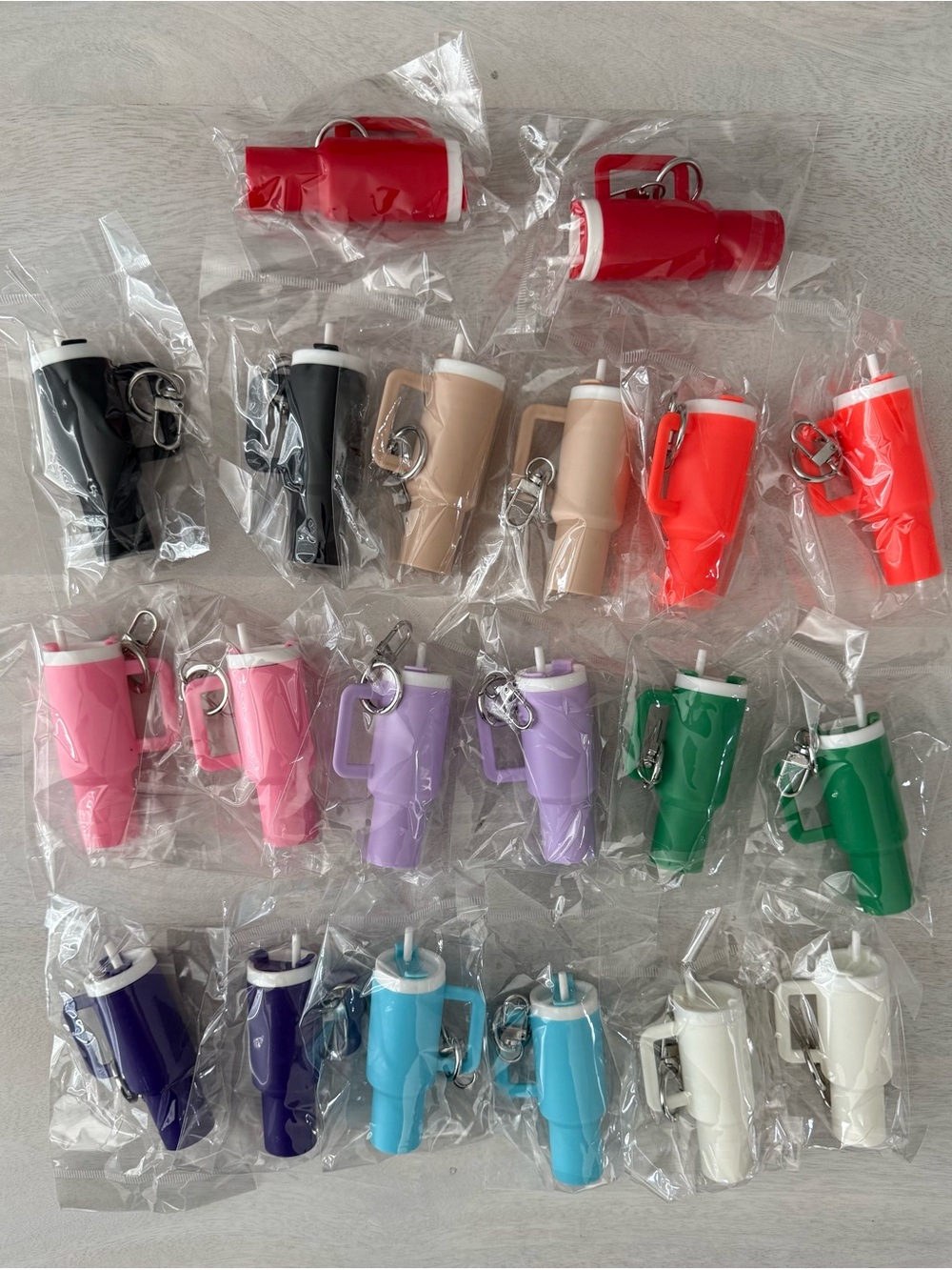 Lot of 20 Stanley Tumbler Cup Storage Keychains Various Colours Brand New